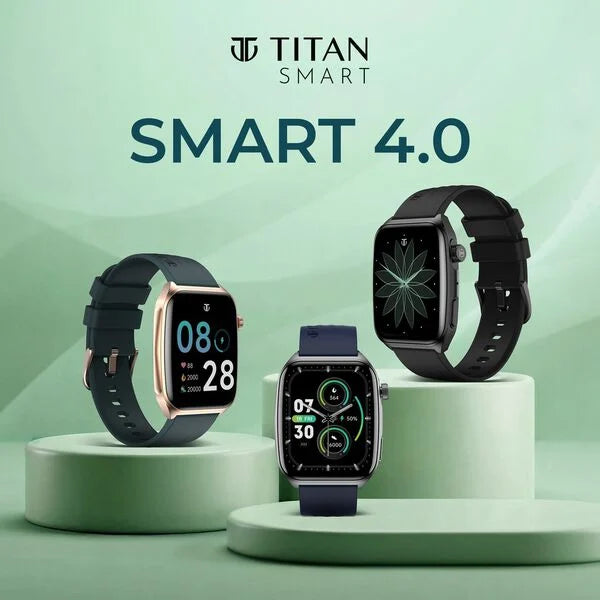 Titan Smart 4.0 Smartwatch with 1.93" AMOLED Display, Infinite AI Watch Faces, Smart Hydration, QR Hub HRM, SpO2