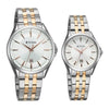 Titan Silver White Dial Two Toned Stainless Steel Strap Analog with Date Watch for Couple