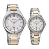 Titan White Dial Two Toned Stainless Steel Strap Analog with Date Watch for Couple