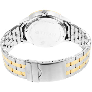 Titan Regalia Opulent Black Dial Analog Stainless Steel Strap Watch for Men