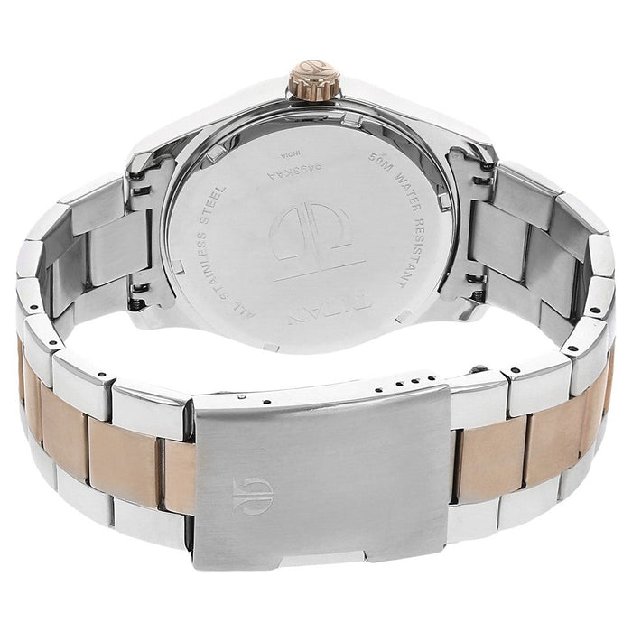 Titan Quartz Analog Brown Dial Metal Strap Watch for Men