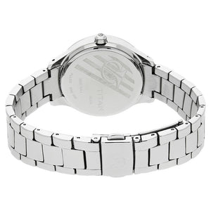 Titan Quartz Analog Green Dial Stainless Steel Strap Watch for Women