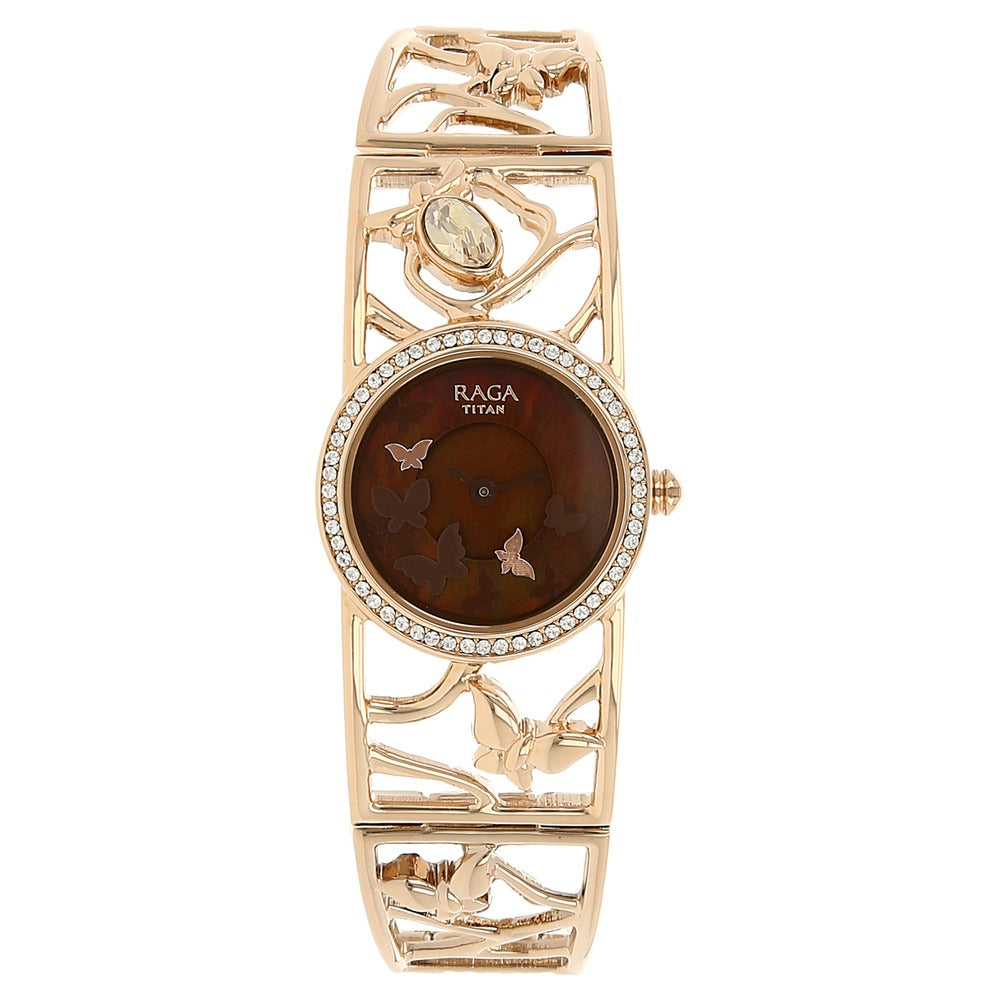Titan Raga Aurora Mother of Pearl Dial Women Watch With Metal Strap