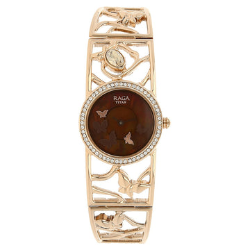 Titan Raga Aurora Mother of Pearl Dial Women Watch With Metal Strap