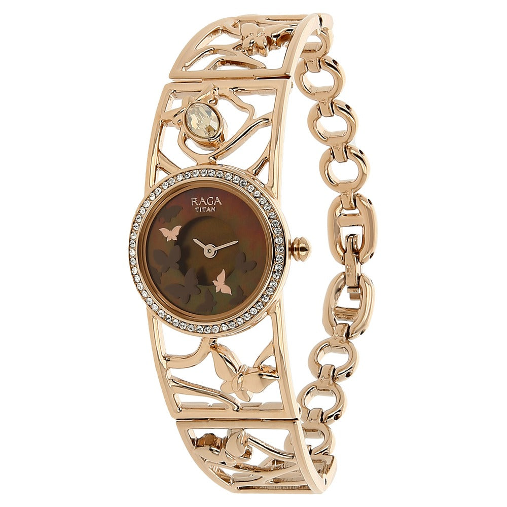 Titan Raga Aurora Mother of Pearl Dial Women Watch With Metal Strap