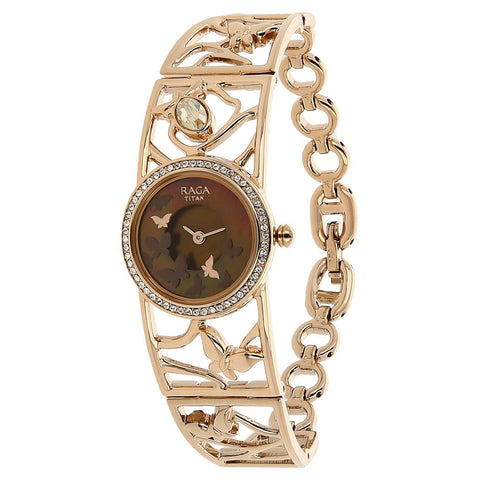 Titan Raga Aurora Mother of Pearl Dial Women Watch With Metal Strap
