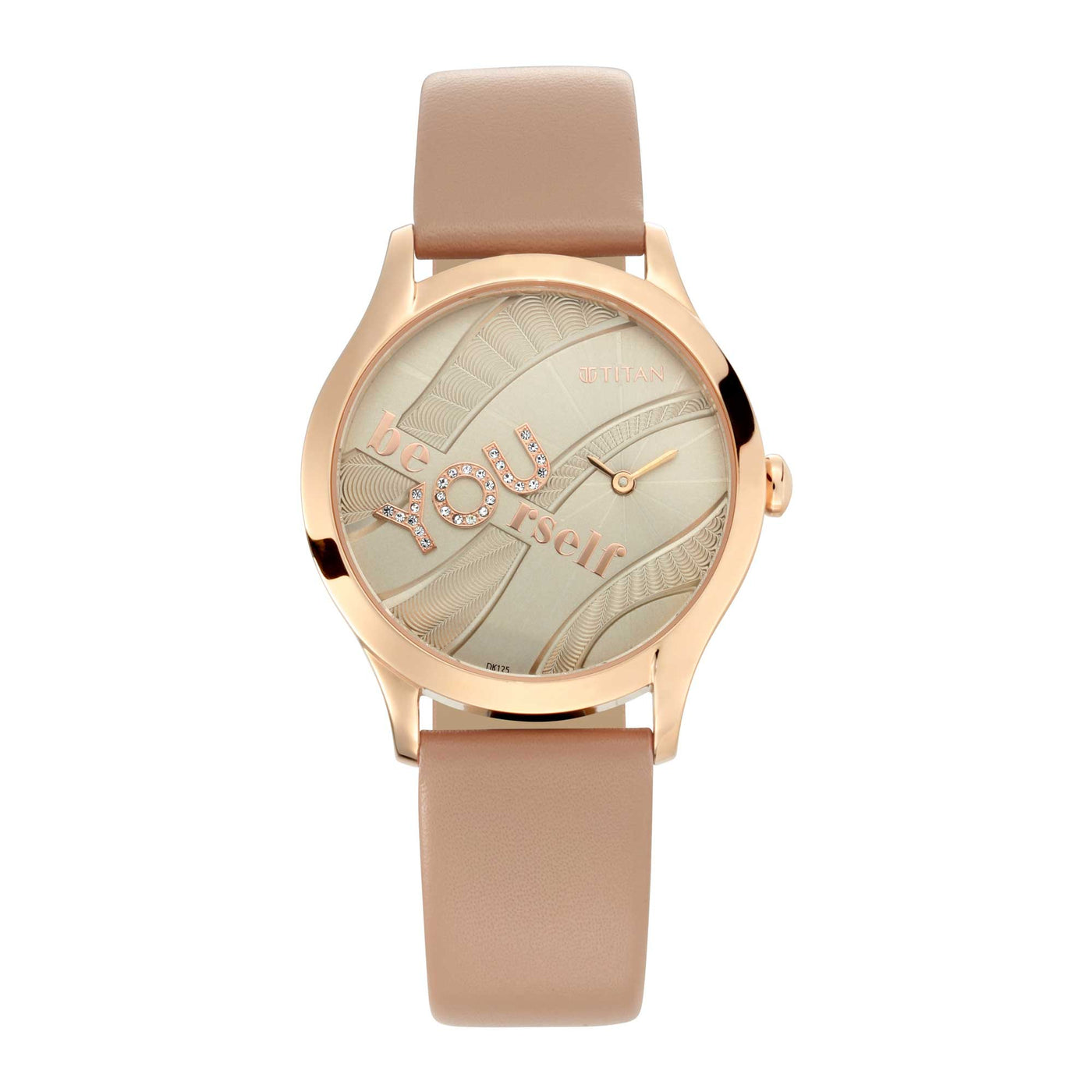 Titan Self Expression Rose Gold Dial Analog Leather Strap Watch for Women