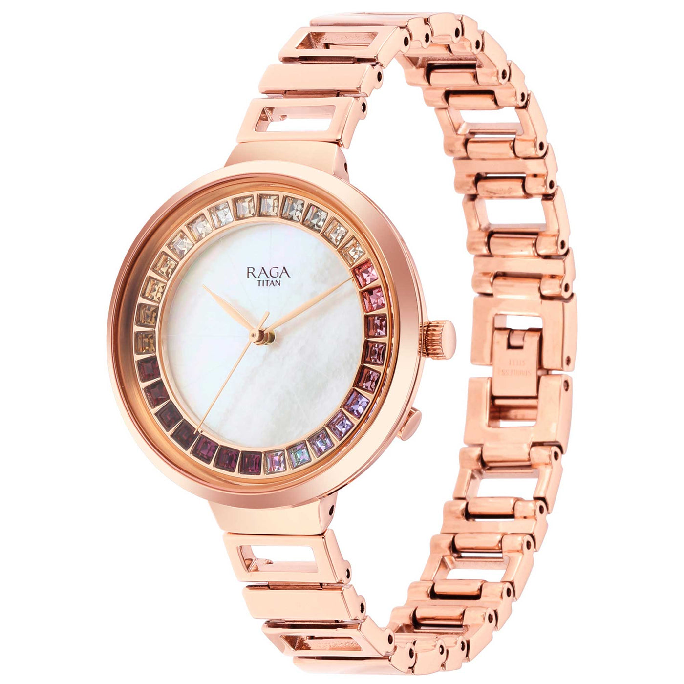 Titan Raga Love All Mother Of Pearl Dial Women Watch With Metal Strap