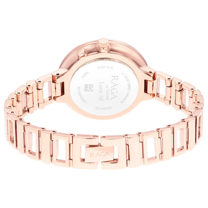 Titan Raga Love All Mother Of Pearl Dial Women Watch With Metal Strap