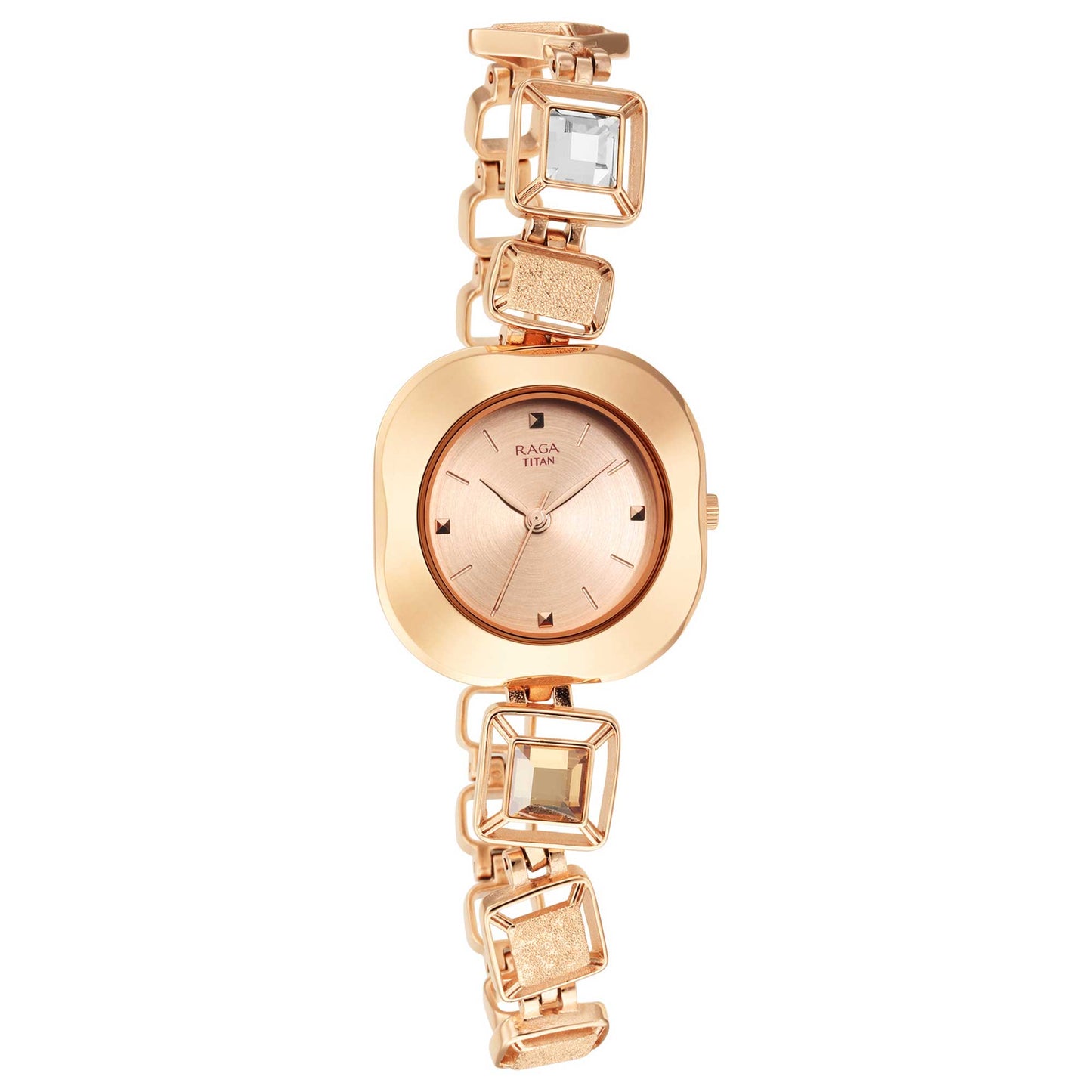 Titan Love All Rose Gold Dial Women Watch With Metal Strap