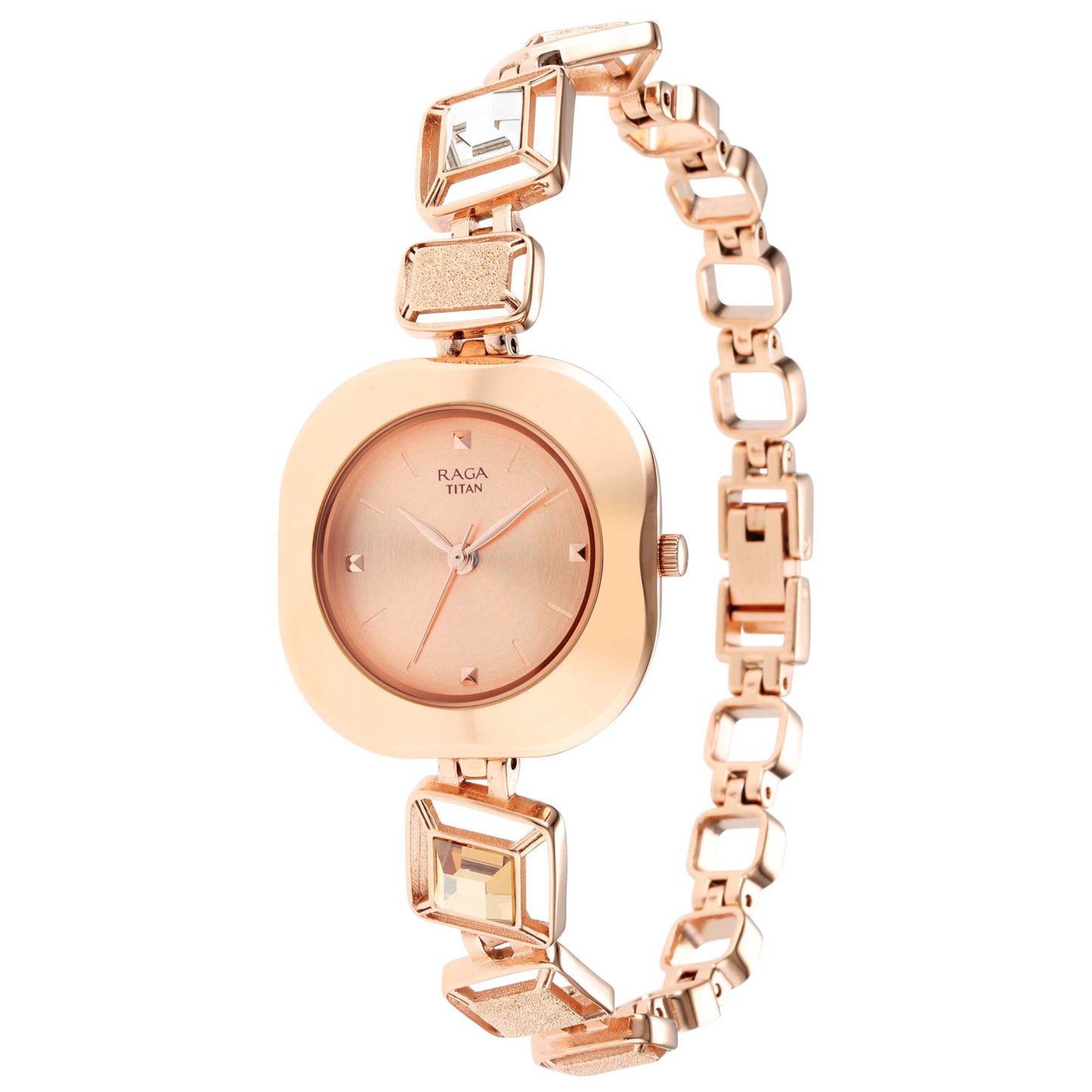 Titan Love All Rose Gold Dial Women Watch With Metal Strap