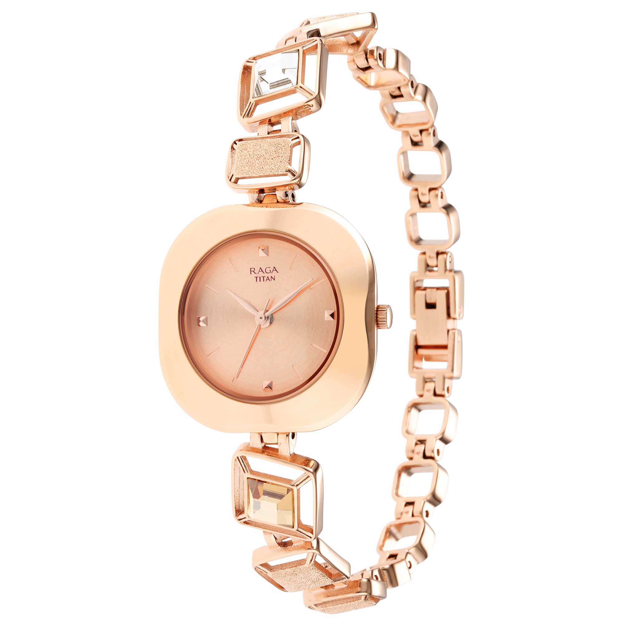 Titan Love All Rose Gold Dial Women Watch With Metal Strap