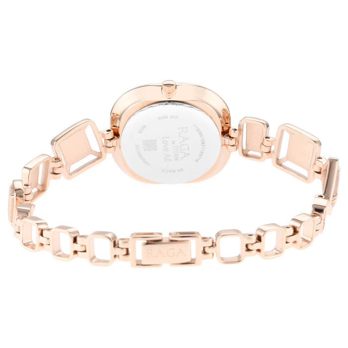 Titan Love All Rose Gold Dial Women Watch With Metal Strap