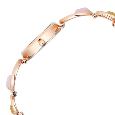 Titan Raga Mother Of Pearl Dial Rose Gold Metal Strap Analog Watch for Women