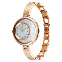 Titan Raga Mother of Pearl Dial Rose Gold Metal Strap Analog Watch for Women