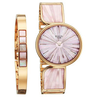 Titan Raga Mother of Pearl Dial Rose Gold Metal Strap Analog Watch for Women