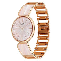 Titan Raga Mother of Pearl Dial Rose Gold Metal Strap Analog Watch for Women