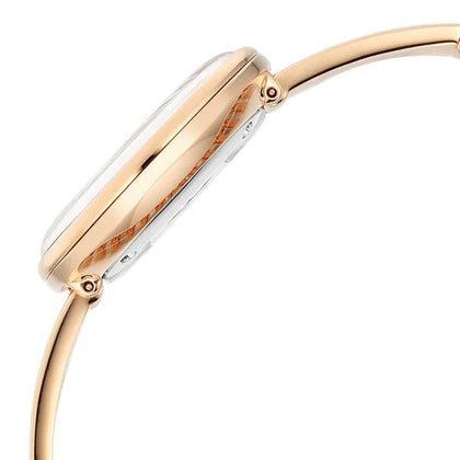 Titan Raga Mother of Pearl Dial Rose Gold Metal Strap Analog Watch for Women