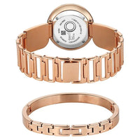 Titan Raga Mother of Pearl Dial Rose Gold Metal Strap Analog Watch for Women