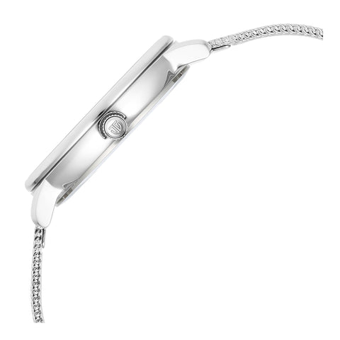 Titan Purple Style Up Quartz Analog Mother Of Pearl Dial Stainless Steel Strap Watch for Women