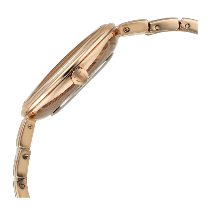 Titan Aura Quartz Analog Rose Gold Dial Rose Gold Stainless Steel Strap Watch for Women