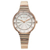 Titan Aura Quartz Analog Silver Dial Rose Gold Stainless Steel Strap Watch For Women