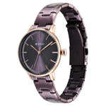 Titan TGIF Quartz Analog Brown Dial Purple Stainless Steel Strap Watch for Women