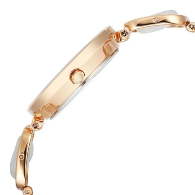 Titan Raga Mother of Pearl Dial Rose Gold Metal Strap Analog Watch for Women