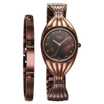 Titan Raga Memoirs Quartz Analog Mother Of Pearl Dial With Brown Metal Strap Watch For Women