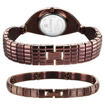 Titan Raga Memoirs Quartz Analog Mother Of Pearl Dial With Brown Metal Strap Watch For Women