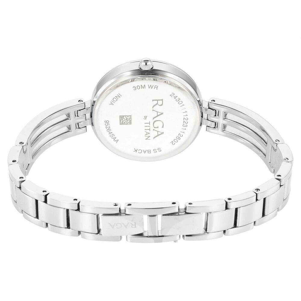 Titan Raga Silver Dial Metal Strap Analog Watch for Women