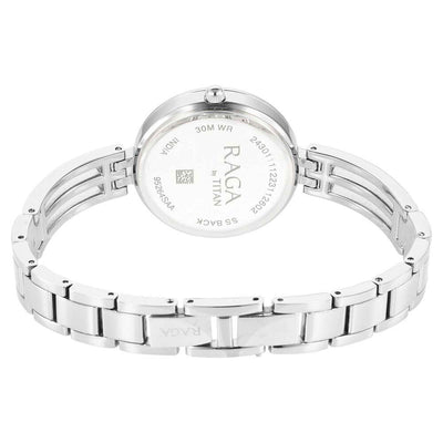 Titan Raga Silver Dial Metal Strap Analog Watch for Women