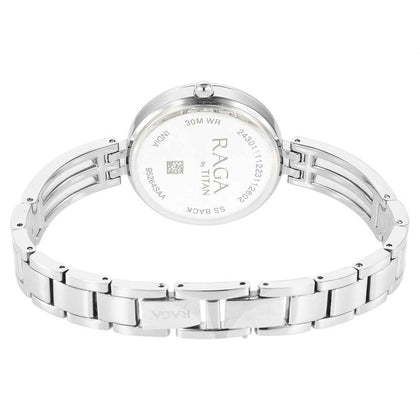 Titan Raga Silver Dial Metal Strap Analog Watch for Women