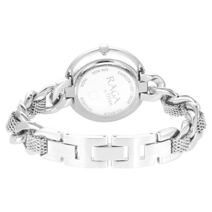 Titan Raga Silver Dial Metal Strap Analog Watch for Women