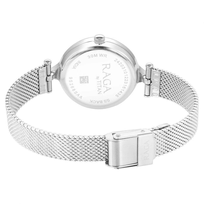 Titan Raga Showstopper Quartz Alog Pink Dial Metal Strap Watch for Women