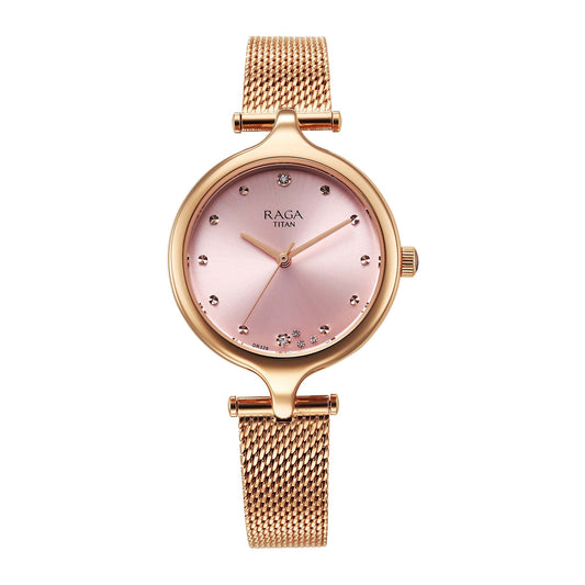 Titan Raga Showstopper 2.0 Quartz Analog Rose Gold Dial  Rose Gold Color Stainless Steel Strap Watch For Women