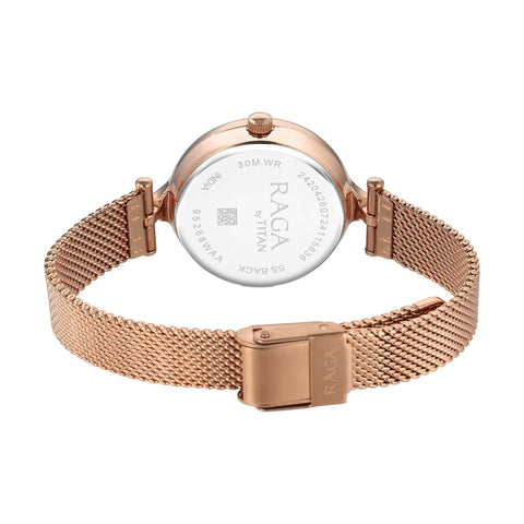 Titan Raga Showstopper 2.0 Quartz Analog Rose Gold Dial  Rose Gold Color Stainless Steel Strap Watch For Women