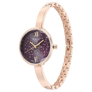 Titan Raga Showstopper Quartz Alog Purple Dial Metal Strap Watch for Women