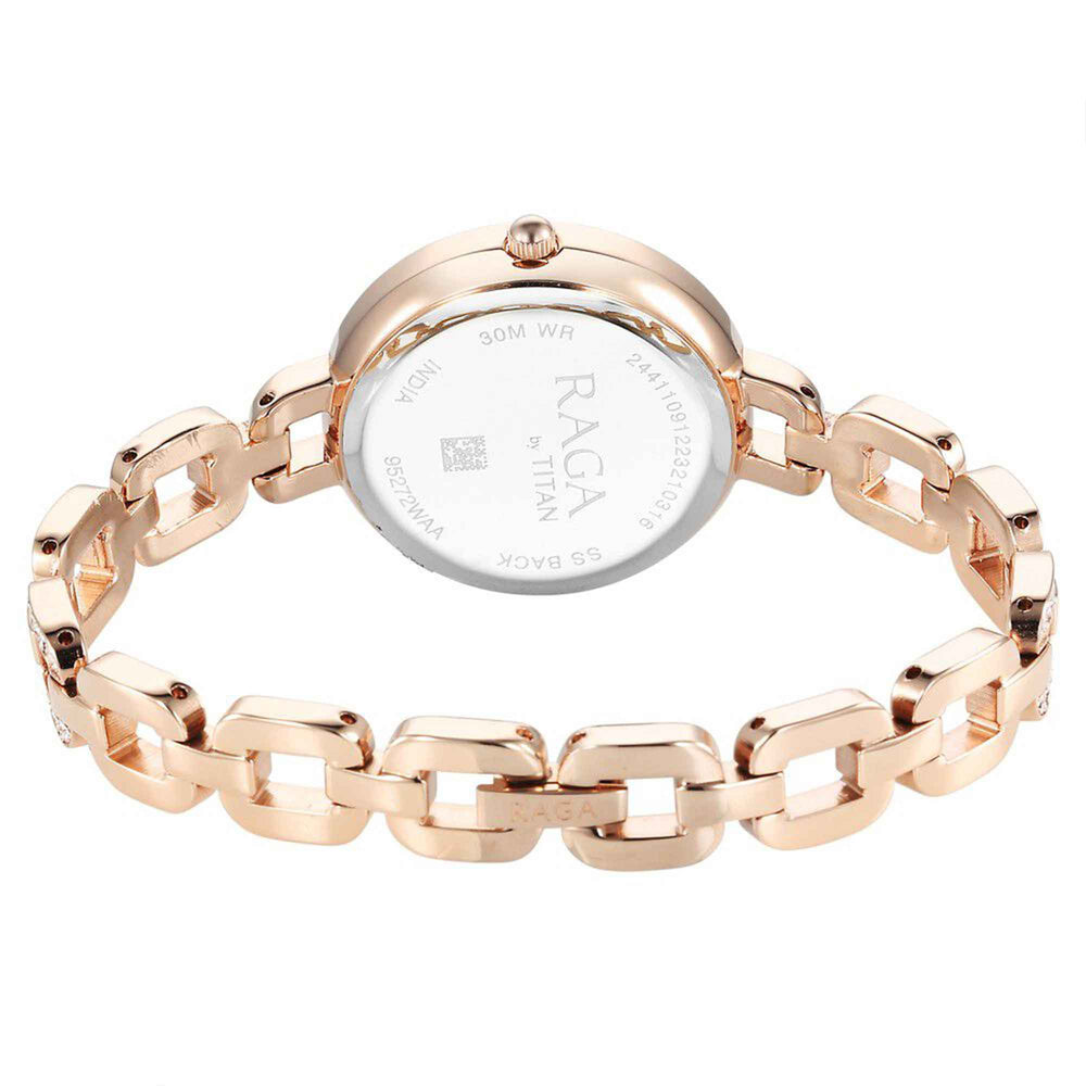 Titan Raga Showstopper Quartz Alog Mother Of Pearl Dial Metal Strap Watch for Women