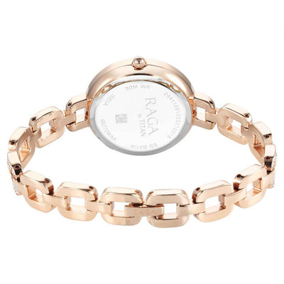 Titan Raga Showstopper Quartz Alog Mother Of Pearl Dial Metal Strap Watch for Women