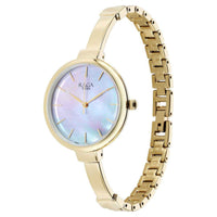 Titan Raga Mother of Pearl Dial Golden Metal Strap Analog Watch for Women