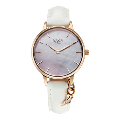 Titan Raga Showstopper 2.0 Strap Material Leather Dial Colour Mother Of Pearl 95274WL03
