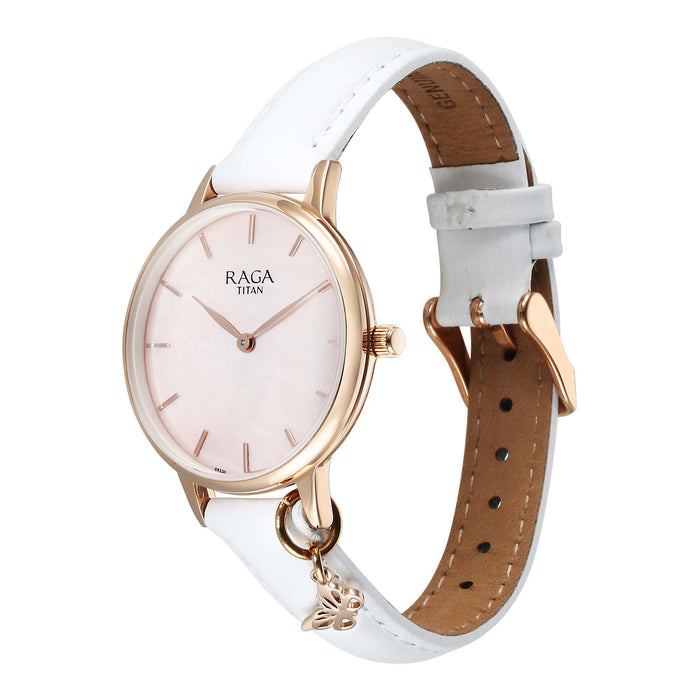 Titan Raga Showstopper 2.0 Strap Material Leather Dial Colour Mother Of Pearl 95274WL03