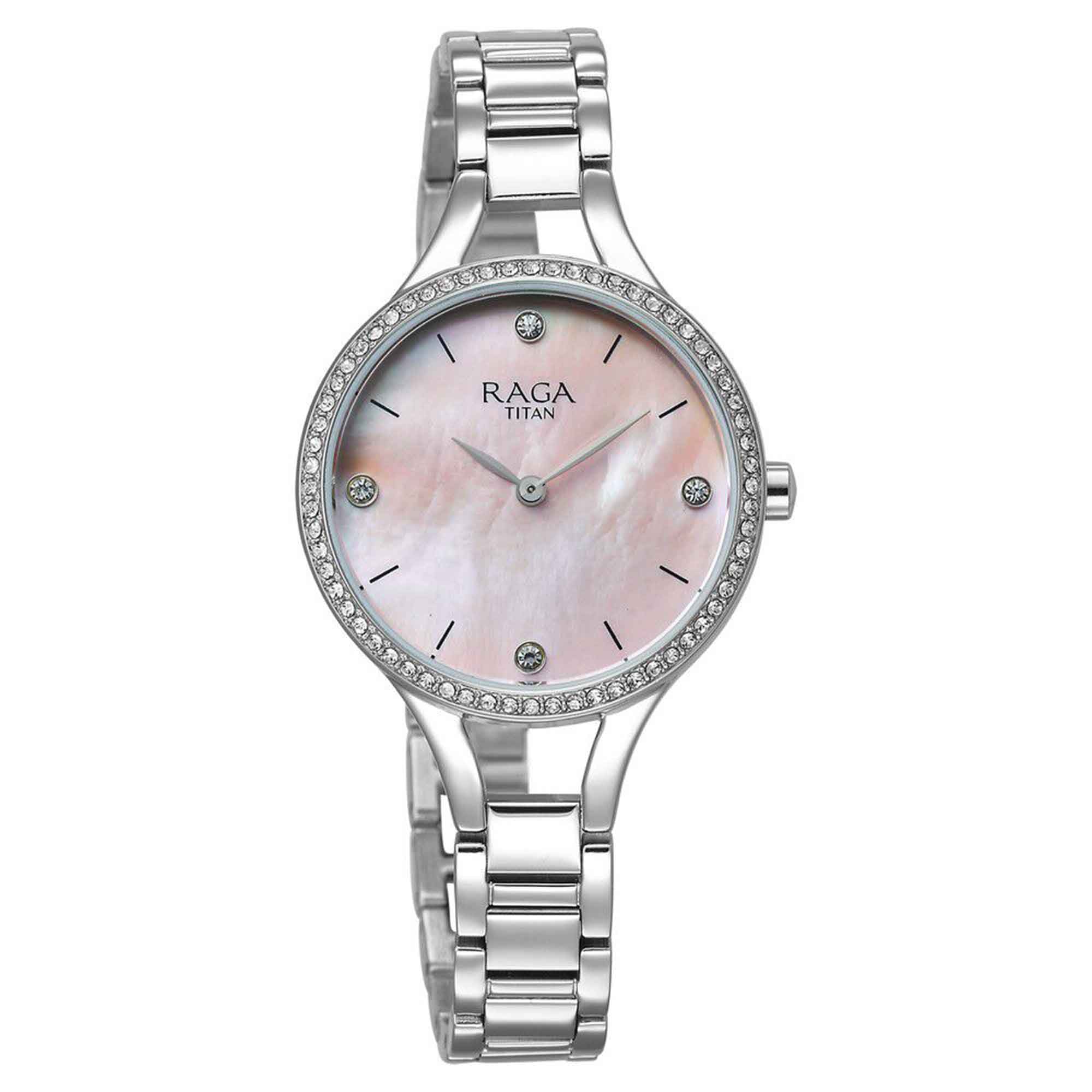 Titan Raga Showstopper Quartz Alog Mother Of Pearl Dial Metal