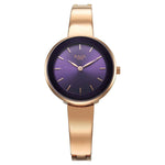 Titan Raga Showstopper Quartz Analog Purple Round Dial Rose Gold Metal Strap Watch For Women