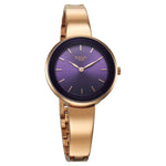 Titan Raga Showstopper Quartz Analog Purple Round Dial Rose Gold Metal Strap Watch For Women