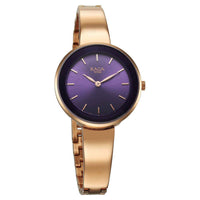 Titan Raga Showstopper Quartz Analog Purple Round Dial Rose Gold Metal Strap Watch For Women