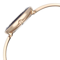 Titan Raga Showstopper Quartz Analog Purple Round Dial Rose Gold Metal Strap Watch For Women