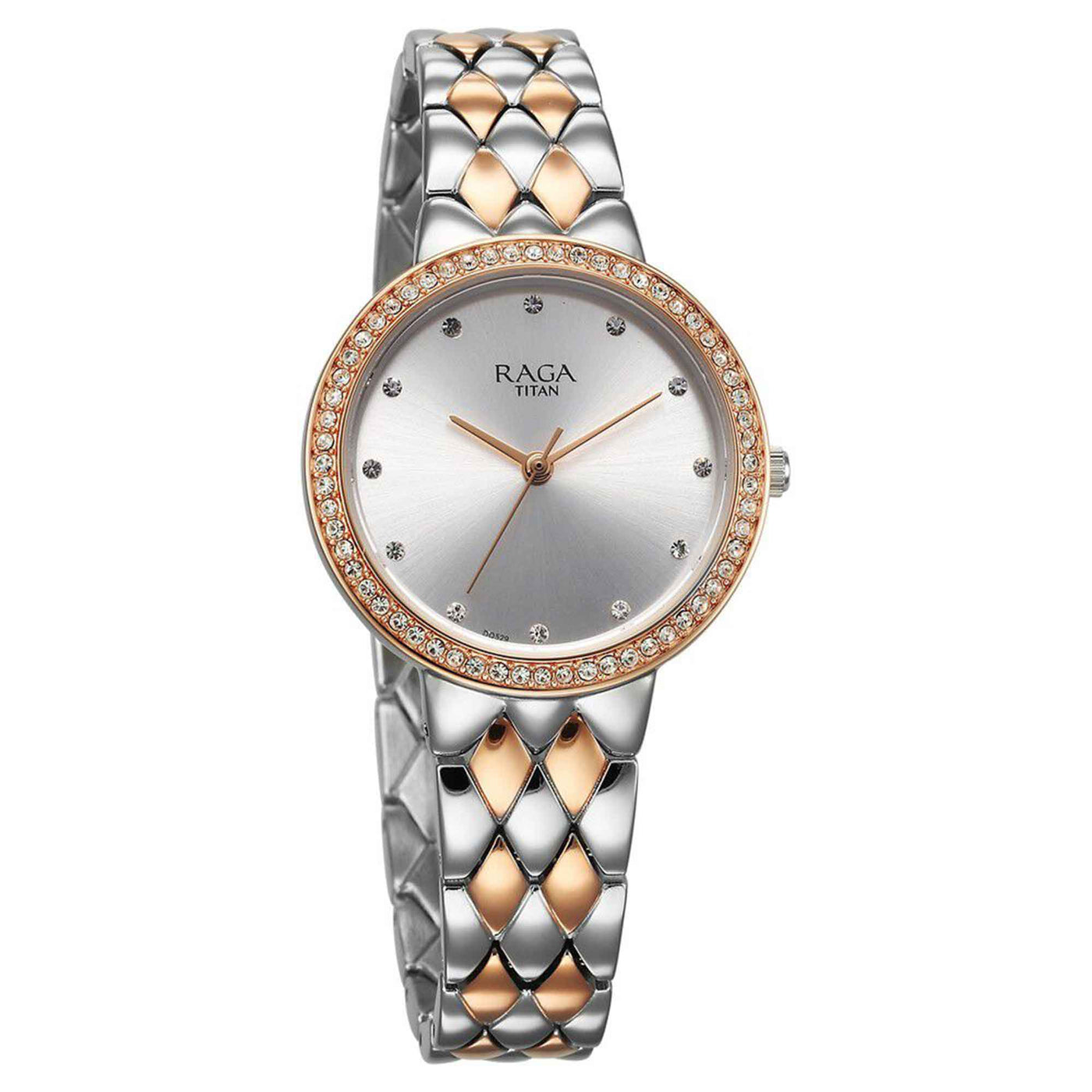 Titan Raga Showstopper Quartz Alog Silver Dial Metal Strap Watch for Women