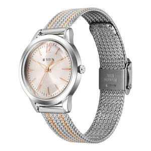 silver watch with gold
